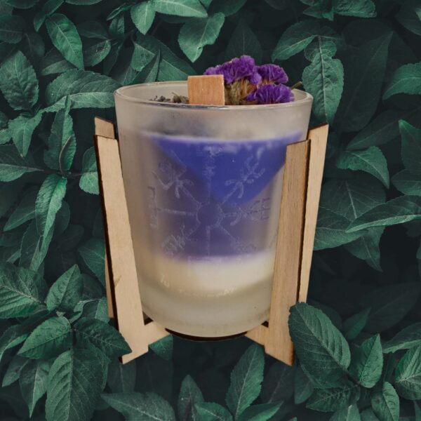 Bougie Méditation Lavande Lapis Lazuli et Quartz Fumé