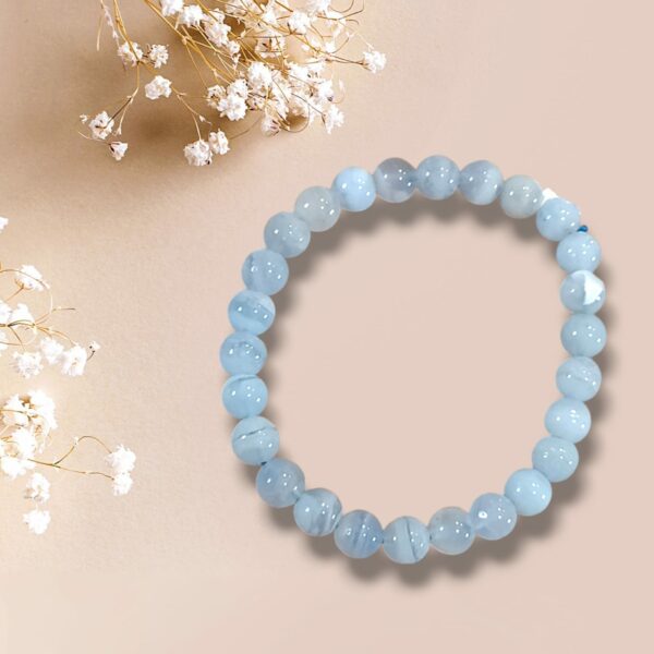 Bracelet en Calcédoine Bleue