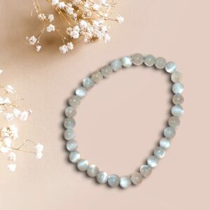 Bracelet en Pierre de lune grise