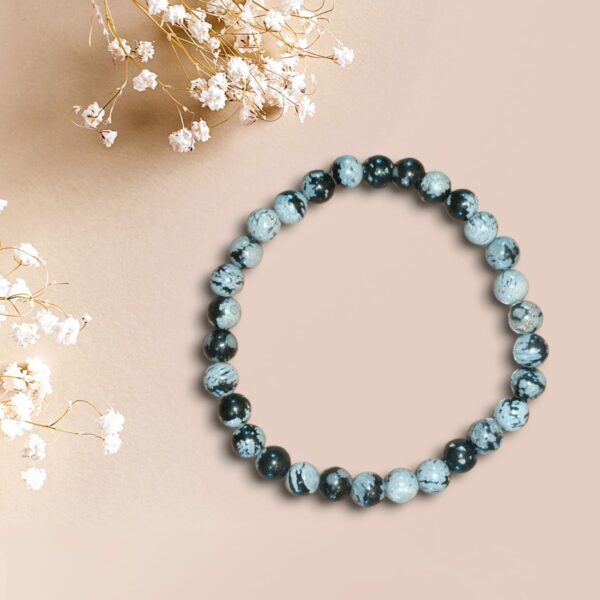 Bracelet en Obsidienne Flocon de Neige